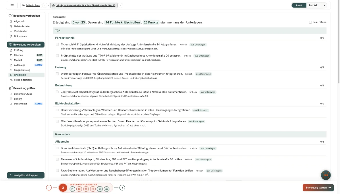 CAIPEX Asset: Fragenkatalog / Checkliste