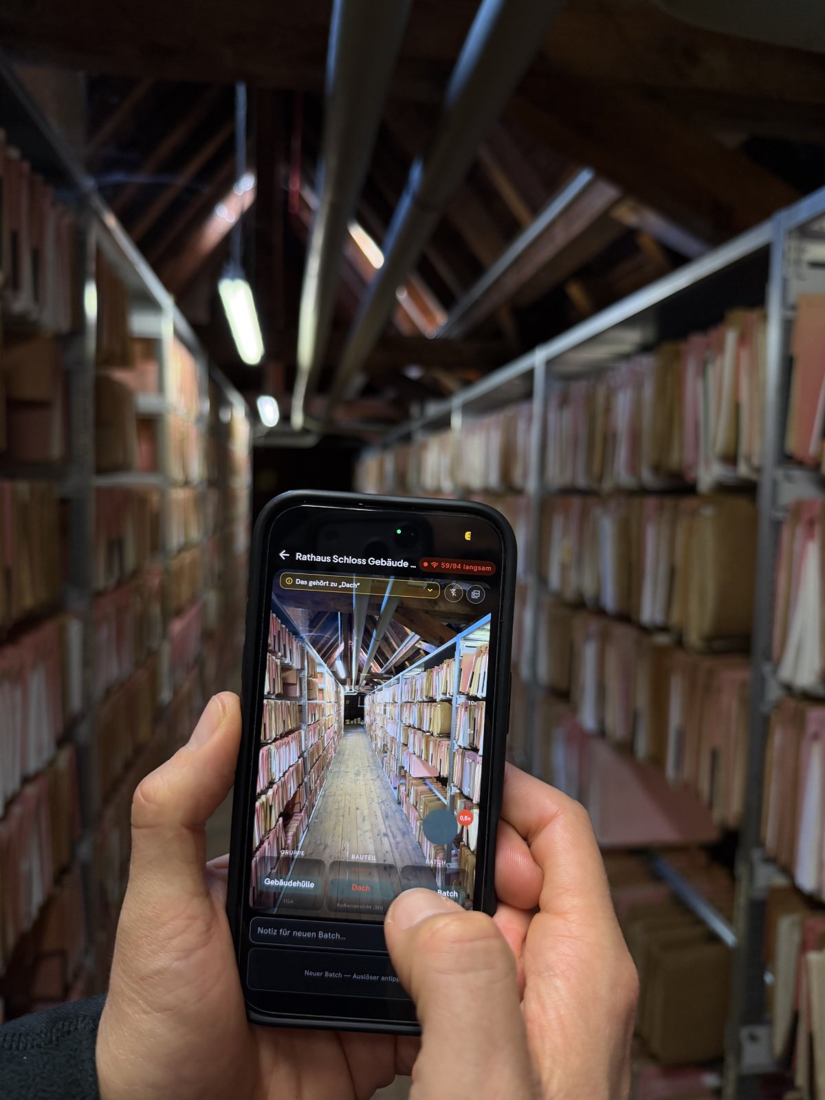 Dachboden, Bauteil wird in der App zugeordnet